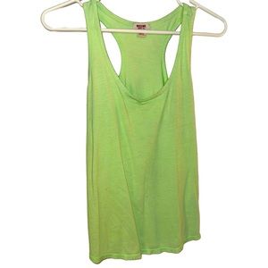 Women’s Neon Green Racerback Lightweight And Comfy Cotton Tank Top. Size XS.